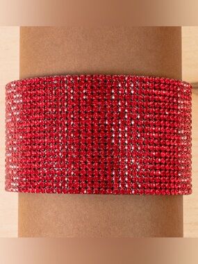 NWT! Red Crystal Wide Cuff Bracelet - Women Jewelry